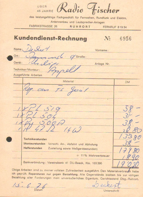 Alte Rechnungen : Jahr: 1976-06-15