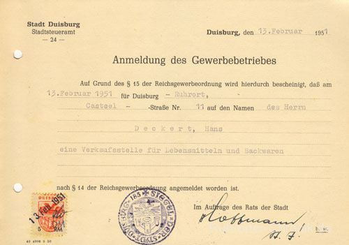 Alte Schriftstücke : Zeitraum: 1946-1960